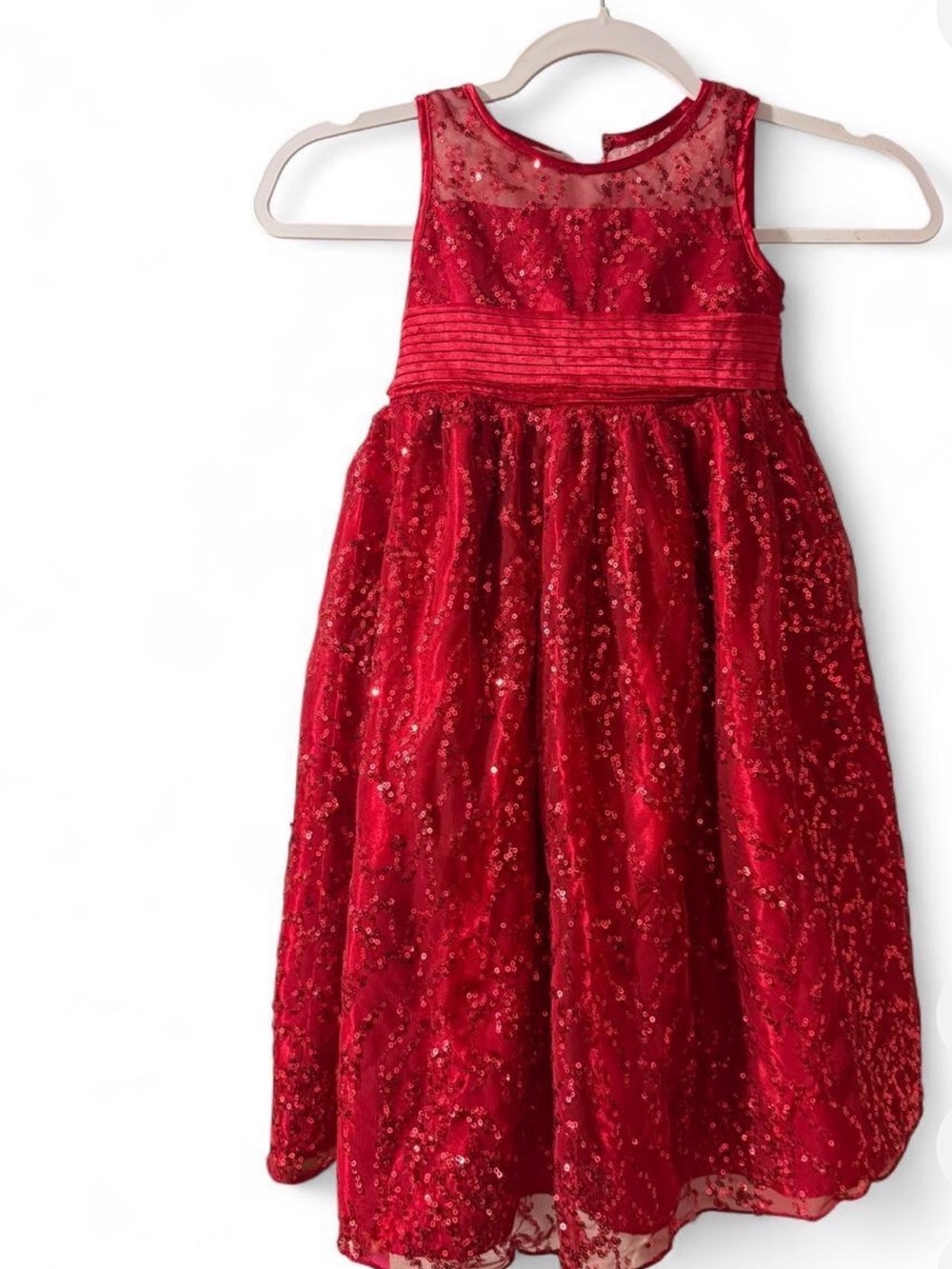 Red Sequin Party Dress for Girls - Sleeveless Holiday Dress